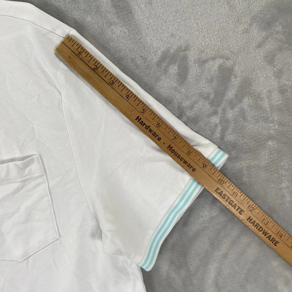 Criquet Shirt Mens XL Polo White Short Sleeve 100% Pima Cotton Chest Pocket Peru